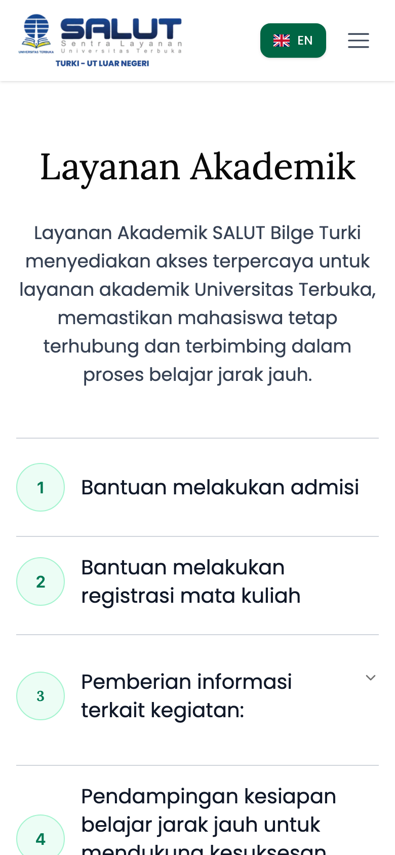 Academic services on a phone